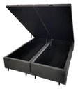 Ver imagem 2 de Cama Box Cinza Suede Bau Queen Size Blindada Super Reforçada