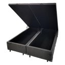 Ver imagem 1 de Cama Box Cinza Suede Bau Queen Size Blindada Super Reforçada