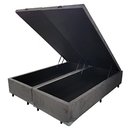 Ver imagem 5 de Cama Box Cinza Suede Bau Queen Size Blindada Super Reforçada
