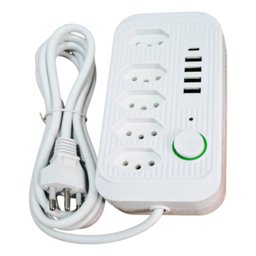 Extensão Tomada Régua de Energia 5 Tomadas 4 Usb 1 Usb Tipo-c Carregar Celular Cabo 2 Metros Bivolt - 2