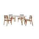 Ver imagem 2 de Mesa de Jantar com 4 Cadeiras Madeira Maciça/MDF Maia - Eloá Quartzo/Imbuia Natural/Cinam. Imbuia/ L