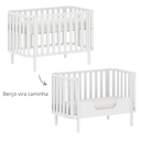 Ver imagem 5 de Conjunto Berço 2 em 1 Vira Mini Cama Branco Fosco e Cômoda Grande Branco com Carvalho Malva