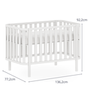Ver imagem 4 de Conjunto Berço 2 em 1 Vira Mini Cama Branco Fosco e Cômoda Grande Branco com Carvalho Malva