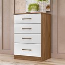 Ver imagem 2 de Cômoda Ms913 61cm 4 Gavetas Linha Cômoda Naturale Branco Moval