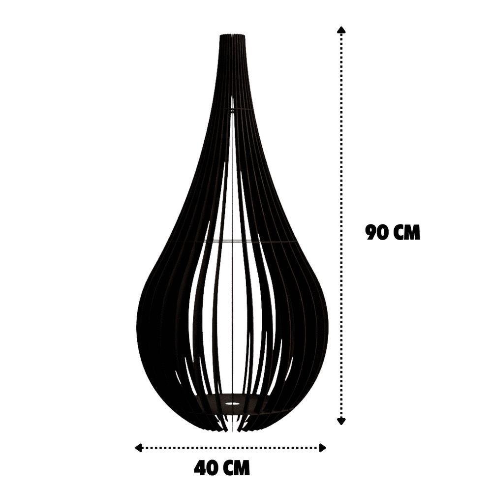 Abajur Grande De Chão Capadócia Mdf Luminária Corpreto MadeiraMadeira