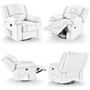 Ver imagem 6 de Poltrona do Papai Reclinável Sala de Cinema Madrid Glider Manual Giratória Massagem Usb Pu Branco G2