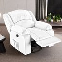 Ver imagem 1 de Poltrona do Papai Reclinável Sala de Cinema Madrid Glider Manual Giratória Massagem Usb Pu Branco G2