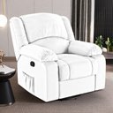 Ver imagem 4 de Poltrona do Papai Reclinável Sala de Cinema Madrid Glider Manual Giratória Massagem Usb Pu Branco G2