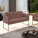 Ver imagem 2 de Sofá Namoradeira Base Industrial Dourado Marisa Veludo D03 - D\'rossi Cor Rose