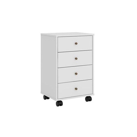 Mesa Cabeceira Casal Presence C/ 4 Gavetas Branco - Demóbile