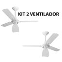 Ver imagem 3 de Kit 2 Ventilador de Teto Lumi Branco Pás Brancas Loren Sid - 110V