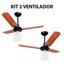 Ver imagem 2 de Kit 2 Ventilador de Teto Lumi Preto Pás Mogno Loren Sid - 220v