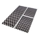 Ver imagem 3 de Kit Tapetes e Passadeira De Cozinha 3 Peças Antiderrapante Chevron Zig Zag Geométrico Preto e Cinza