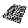Kit Tapetes e Passadeira De Cozinha 3 Peças Antiderrapante Chevron Zig Zag Geométrico Preto e Cinza - 3