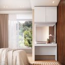 Ver imagem 2 de Penteadeira com Espelho e Aéreo MDF Altezza Belmax:Branco
