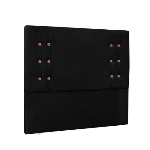 Cabeceira Gênova para Cama Box Solteiro 90 Cm Suede - D’Rossi Cor Preto