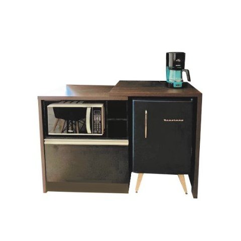Bancada Bar para Embutir Micro-ondas e Cervejeira Frigobar Adega