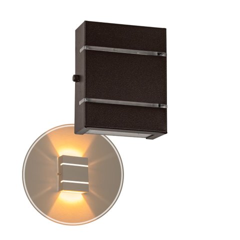 3x Arandela Slim Interna / Externa Marrom Alumínio 2 Frisos Moderna ST2527