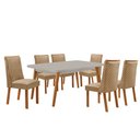 Ver imagem 2 de Mesa de Jantar Copper 180cm Tampo MDF Vidro com 6 Cadeiras Yasmin