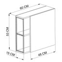 Ver imagem 4 de Armário para Banheiro 60 Cm P1015 Preta e Mel