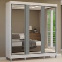 Ver imagem 2 de Guarda-Roupa Casal com Pés 3 Portas de Correr de Espelho Reno Madesa