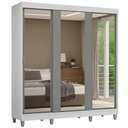 Ver imagem 3 de Guarda-Roupa Casal com Pés 3 Portas de Correr de Espelho Reno Madesa