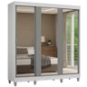 Guarda-Roupa Casal com Pés 3 Portas de Correr de Espelho Reno Madesa - 3