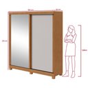 Ver imagem 3 de Guarda-roupa 2 Portas de Correr 2 Gavetas Easy Light com Espelho e Pés Amendoa Clean/off White/amen