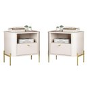 Ver imagem 1 de Conjunto Mesa de Cabeceira Malta Off White Dourado