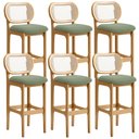 Ver imagem 1 de Kit 06 Banquetas Altas Para Cozinha Bancada Sala Tela Betta Fixa L02 Bouclê Oliva - Lyam Lyam Decor