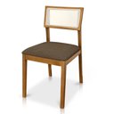 Ver imagem 1 de Cadeira de Jantar e Living Millie com Tela Natural Estofada Linho - Desk Design