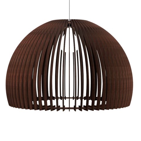 Luminária Teto tipo Pendente CASABLANCA MDF - Completa - Cor: Marrom