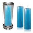 Ver imagem 1 de Kit Copo Suporte Vidro para Vela + 3 Velas Votivas 7 Dias Azul Claro 250g