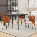 Ver imagem 6 de Kit 6 Cadeiras Sala de Jantar Estofada Gavi L02 Couríssimo Camel Bouclê Creme