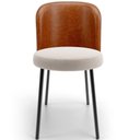 Ver imagem 5 de Kit 6 Cadeiras Sala de Jantar Estofada Gavi L02 Couríssimo Camel Bouclê Creme