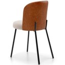 Ver imagem 4 de Kit 6 Cadeiras Sala de Jantar Estofada Gavi L02 Couríssimo Camel Bouclê Creme
