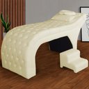 Ver imagem 5 de Maca Estofada Estética Capitonê 80 Cm Suede Marfim - Fm