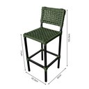 Ver imagem 5 de Banqueta Bistrô Balcão Elegante em Aluminio e Corda Naútica Verde Musgo - França