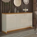 Ver imagem 1 de Aparador Buffet 3 Portas Tampo Mdp 25mm Zeus - Via Nossa - Off White e Naturale