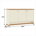 Ver imagem 3 de Aparador Buffet 3 Portas Tampo Mdp 25mm Zeus - Via Nossa - Off White e Naturale