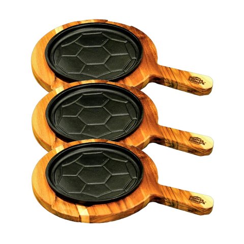 Kit 3 Chapas Petisco Redonda Copa 2022 Com Suporte 20x4cm Fumil