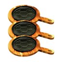 Ver imagem 1 de Kit 3 Chapas Petisco Redonda Copa 2022 Com Suporte 20x4cm Fumil