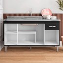 Ver imagem 2 de Gabinete de Pia Armário Gabriela 150cm Preto S/tampo - Ajl Móveis