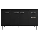 Ver imagem 3 de Gabinete de Pia Armário Gabriela 150cm Preto S/tampo - Ajl Móveis