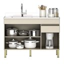 Ver mais imagens de Armário de Cozinha e Balcão com Pia 120cm Lina K02 Vanilla/Freijó - Mpozenato