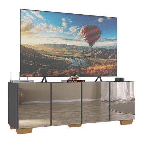 Rack Tv até 50 Polegadas com Espelhos Mp1083 Grafite Natural