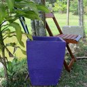 Ver imagem 1 de Kit 3 Vaso Planta 45x35 Moderno Trapézio Polietileno - LILAS VIOLETA 008