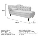 Ver imagem 5 de Kit Diva Recamier Diana 140cm Lado Direito e 01 Poltrona Classic Suede - Doce Sonho Móveis RECAMIER