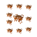 Ver imagem 1 de Kit 10 Conjuntos Dobráveis 70x70 com 10 Mesas 40 Cadeiras Mel