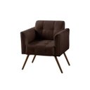 Ver imagem 1 de Poltrona Decorativa Bia Couro Natural Conhaque - Gran Belo